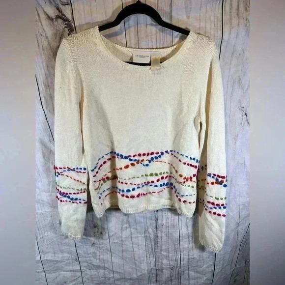 Liz Claiborne Sweaters - Liz Claiborne Vintage Handknit Long Sleev Crewneck Multicolored Sweater